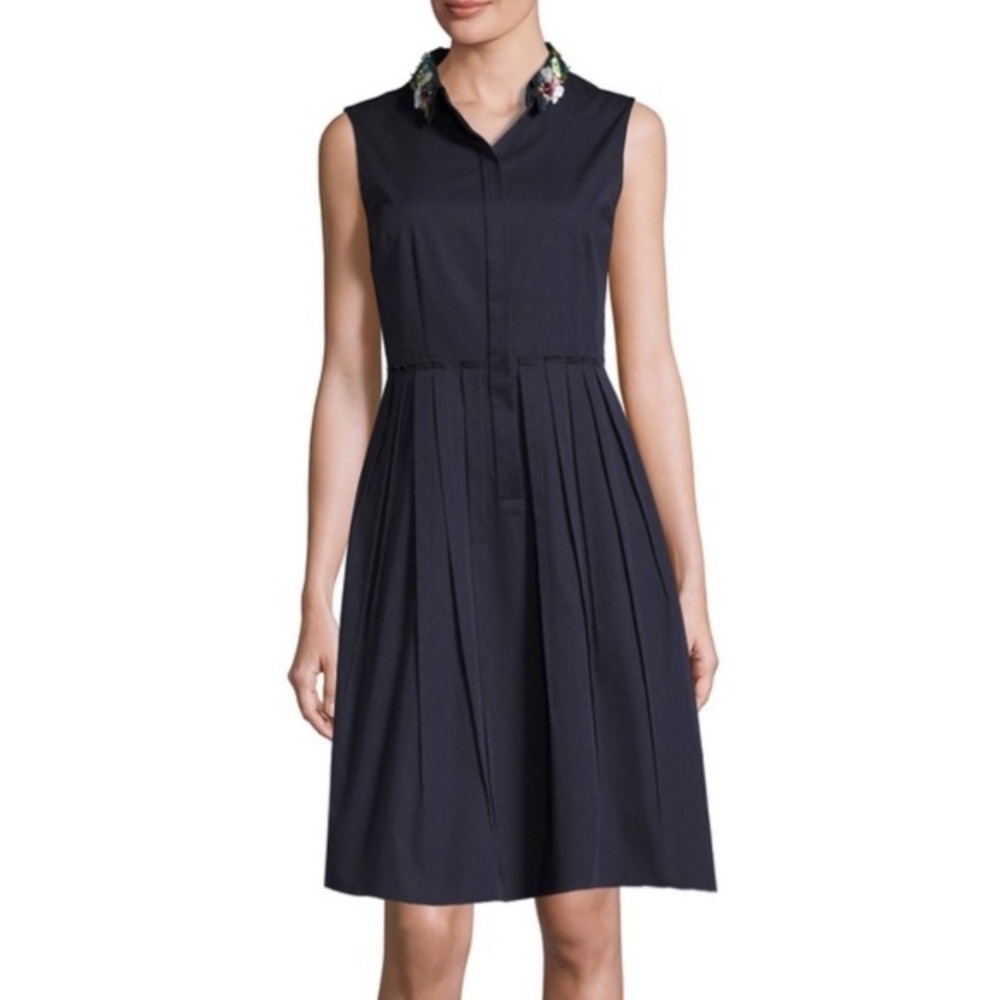 Elie Tahari Shirtdress (removable) beaded collar